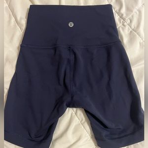 Navy Blue Lululemon biker shorts